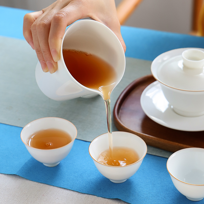 Three to escape this hall tureen jingdezhen manual sweet white ceramic cups tureen kung fu tea bowl thin foetus