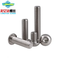 M6 304 stainless steel round head pan head hexagonal mushroom head semi round head round cup screw yuan cup machine tooth Bolt
