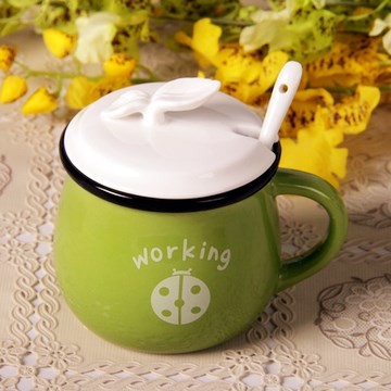 The large capacity of household ceramic cup with breakfast coffee cup mercifully milk cup cereal oats cup big pot - bellied cup