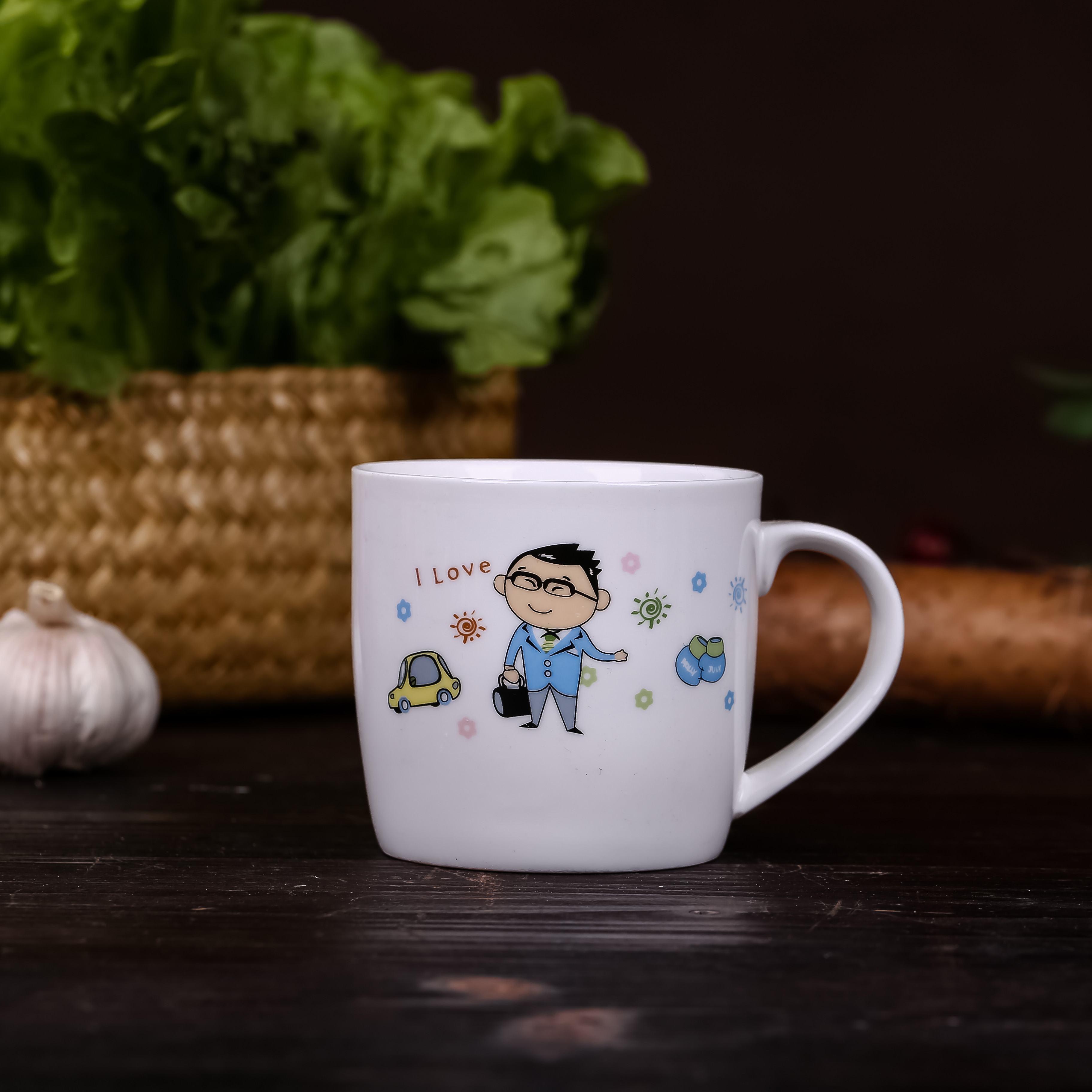 Jingdezhen pottery parent - child cartoon cup new lovely of creative brushing cup a cup of coffee cup