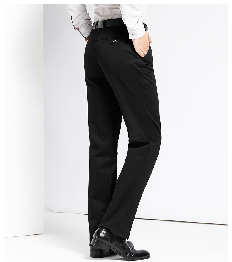 Quần âu nam quần dài trung niên nam cộng với nhung dày bố mặc quần nam quần mùa thu đông cotton kinh doanh áo nam đẹp