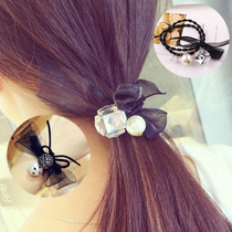 Korean version of imported Crystal Hairband pearl lace bow floral headdress tie hair band headdress