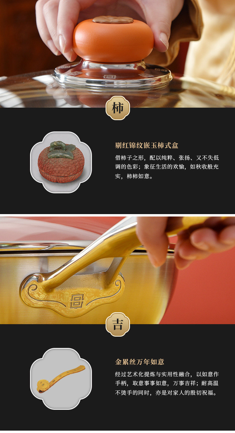 德纳斯&宫廷文化联名款 蜂面全屏 316不锈钢不粘煎锅 28cm 图3