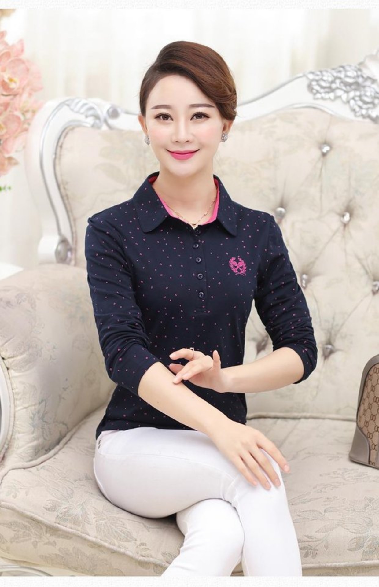 Áo thun cotton mùa thu 2018 mới dành cho nữ có kích thước lớn. quần áo cho mẹ