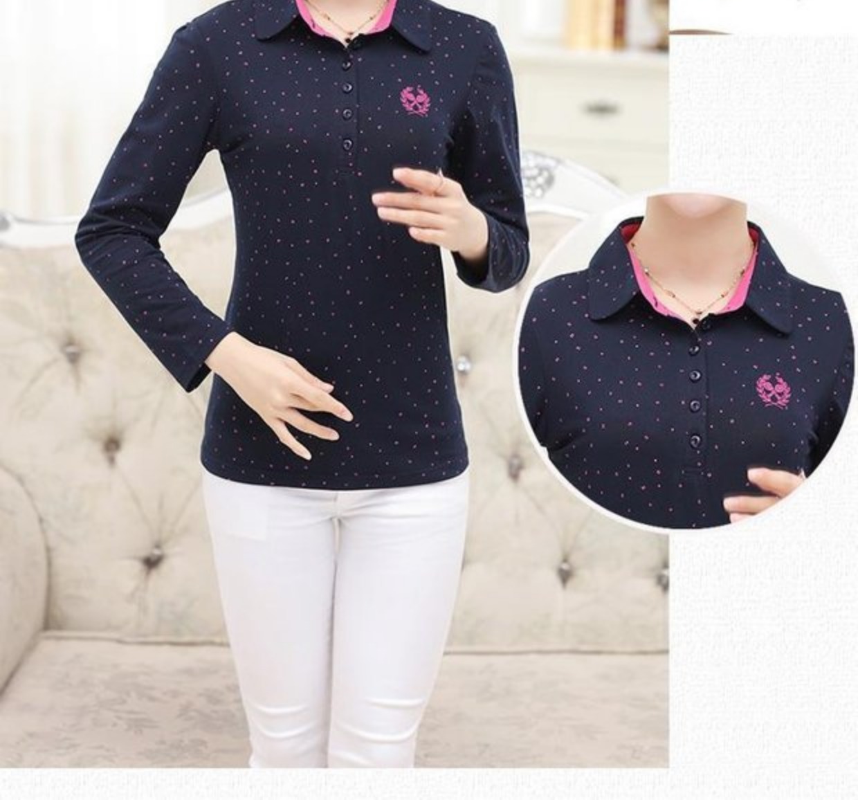 Áo thun cotton mùa thu 2018 mới dành cho nữ có kích thước lớn. quần áo cho mẹ