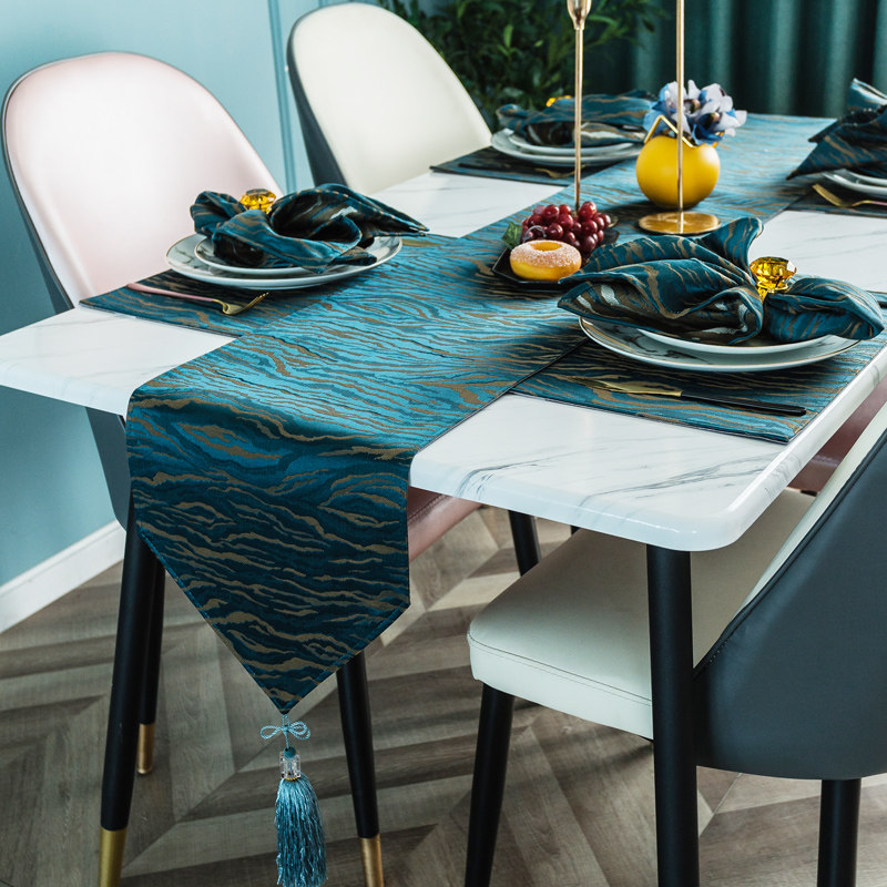 Dream Romance people table Flag Nordic style modern minimalist light extravagant table flag cloth upscale luxury TV cabinet strip fabric