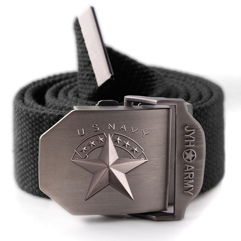 Military fan equipment five-pointed star tactical belt Outdoor reinforced canvas belt Men's and women's overalls belt wear-resistant