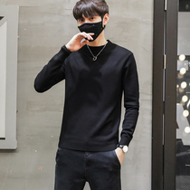 Spring and autumn semi-turtleneck sweater men Korean fashion knitwear mens round neck slim slim sweater mens pullover sweater