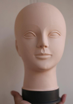 Massage model head female acupoint dummy head model soft bald model head make-up practice head model QCT005