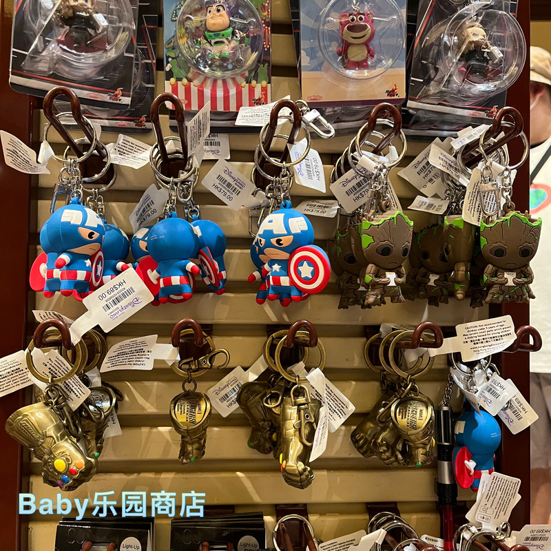 Hong Kong Disney Avengers Team Usa Cartoon Keychain Keyring Bag Pendant Star Wars
