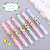 Snow and light color cookies eye protection oblique head highlighter candy color marker pen focus color marking pen 10C