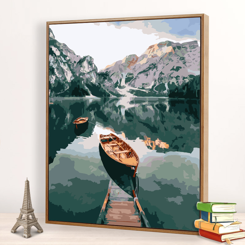 Diy digital oil painting landscape oil painting hand-painted coloring landscape painting simple graffiti watercolor painting living room decorative painting