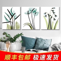 Thick frame diy digital oil painting triptych three fight modern living room simple floral large color hand-painted decorative painting