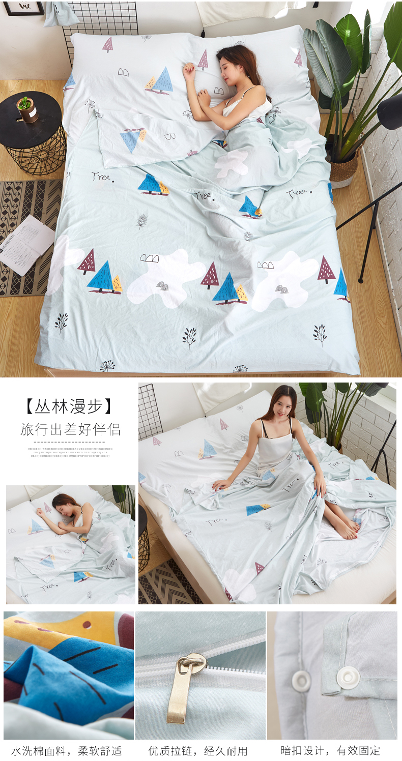 Ins rửa nước cotton khách sạn bẩn túi ngủ khách sạn chống bẩn duvet du lịch du lịch bụi-proof sheets đôi di động