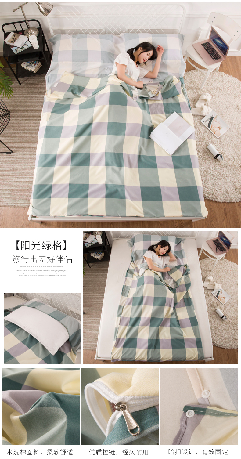 Ins rửa nước cotton khách sạn bẩn túi ngủ khách sạn chống bẩn duvet du lịch du lịch bụi-proof sheets đôi di động