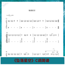 Fall Starry Sky piano Brief Spectral Five-line Self-study Electronic Spectrum C Adaptation Shake popular music