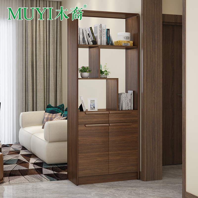 Nordic Modern Solid Wood Genguan Cabinet Minimalist Living-room Bifacial Partition Cabinet Entrance Door Containing Cabinet Large Capacity Containing Shoe Cabinet