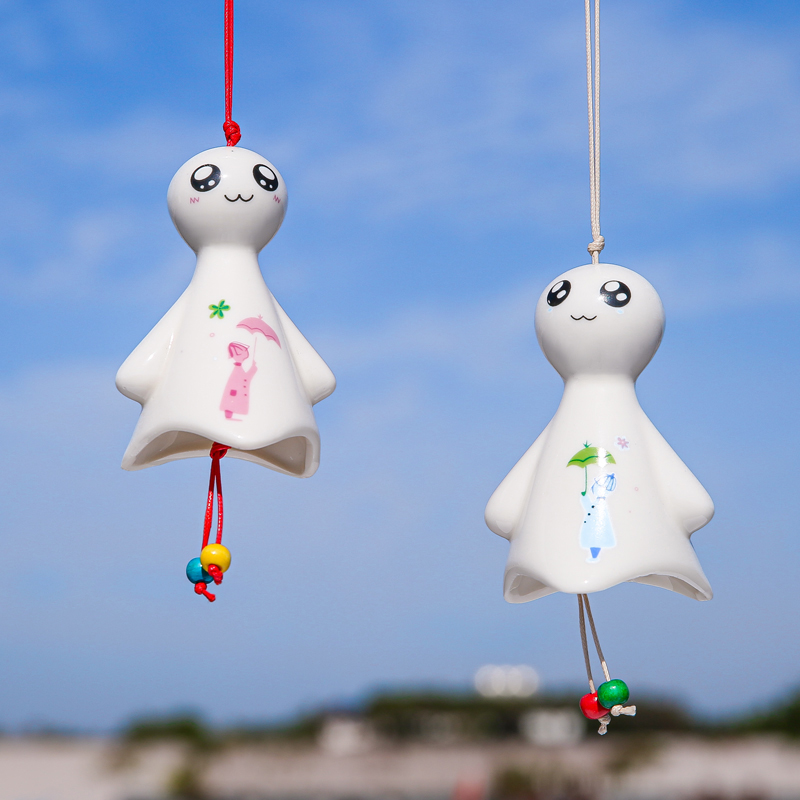 Sunny day doll wind chimes Japanese small fresh car pendant girls bedroom pendant hanging door ceramic birthday gift