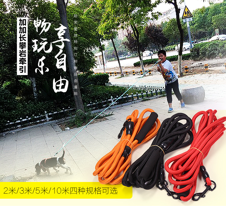 Walking Dog Rope Dog Chain Subtraction Rope Medium Dog Training Rope Lengthened Large Dog Gold Wool Training Dog 3 m 3 m 5 m 10 m 