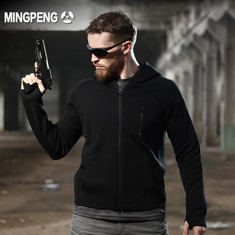 Archon tactical cardigan hooded sweatshirt outdoor warm tactical sweater men's Spring and Autumn Army fan liner jacket