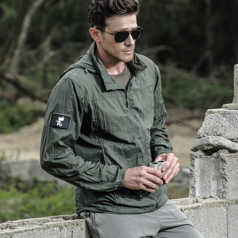 Archon outdoor sunscreen clothing Ultra-thin quick-drying tactical skin clothing spring and summer military fans long-sleeved jacket windbreaker men