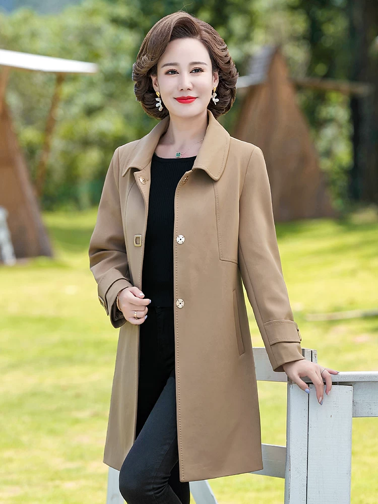 Autumn long jacket, for middle age, western style