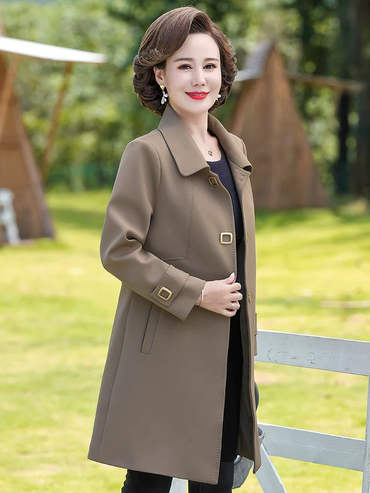 Autumn long jacket, for middle age, western style