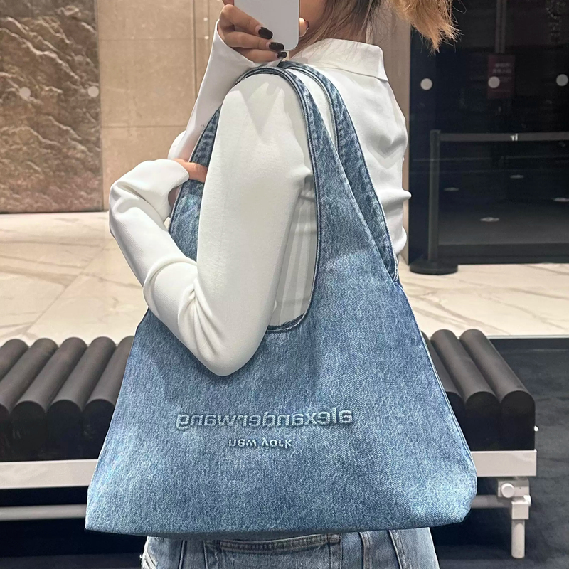 Alexanderwang Alexander Wang Pike Medium Denim Bag Hobo Bag Underarm Bag