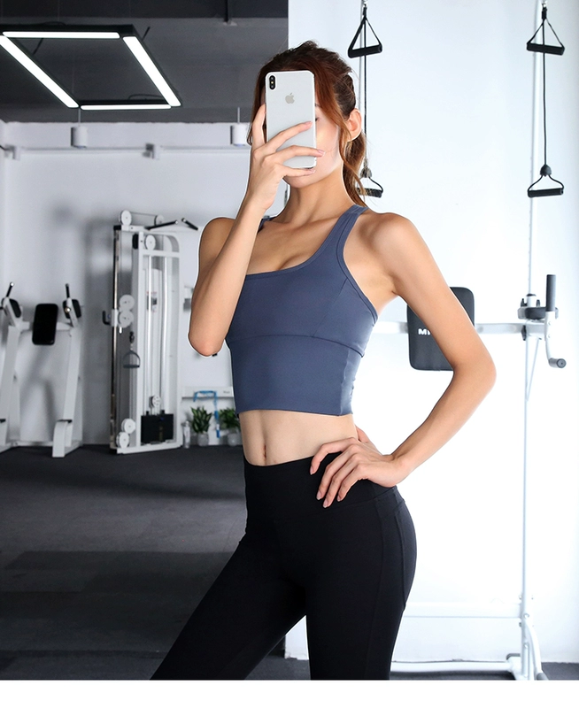 Áo ngực thể thao nữ backless quai chéo nhanh khô đồ lót kiểu vest gợi cảm thu thập âm thanh nổi yoga chống sốc - Đồ lót thể thao