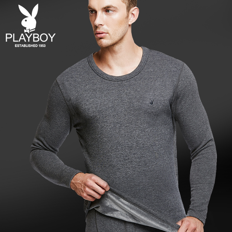 Playboy mens ấm bộ đồ lót mens trái đất và nhung cộng dày quần quần áo mùa thu mùa thu thanh niên trong độ tuổi mùa đông cũ.