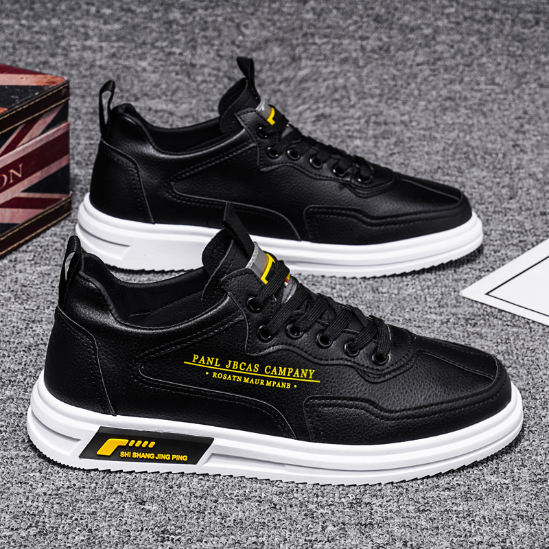 Summer Men Shoes 2022 New Trends 100 Hitch Sports Men Casual Leather Shoes Black Waterproof Board Shoes Tide Shoes