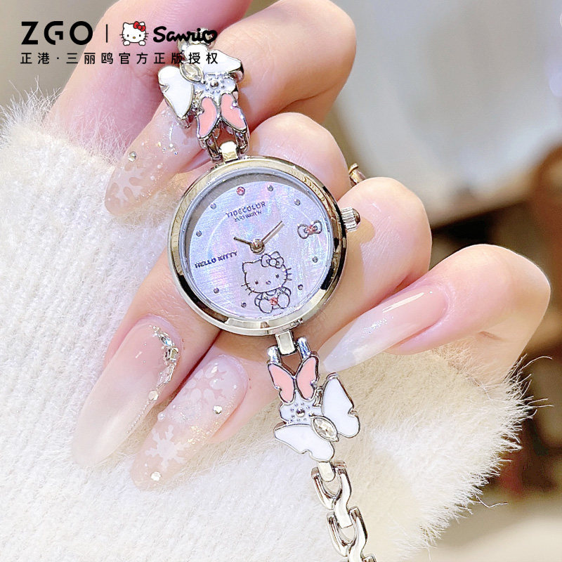Часы Zhenggang ZGOxHelloKitty для учениц младших классов средней школы - ценный подарок на день рождения для девочек из Санрио Изображение 1