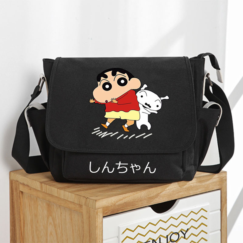 Crayon Xiaoxin peripheral personality youth junior high school students middle school students high school students shoulder bag messenger bag boy personality