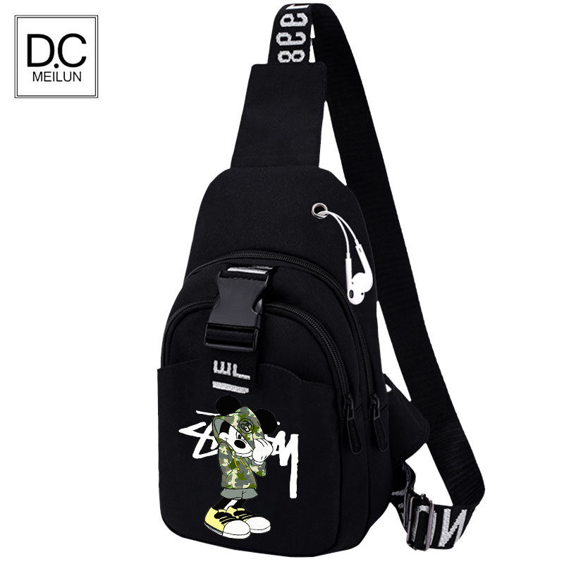 Miqi chest bag men's Korean version of casual sports small backpack Oxford cloth shoulder messenger bag men and women bag 2020 new