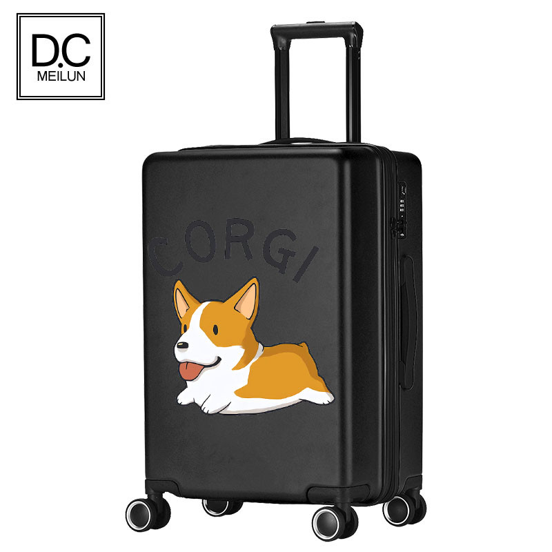 Cartoon Cute Tide Cards High School Kids 24 Inch Universal Wheels Suitcase Pull box Men's suitcase Tide