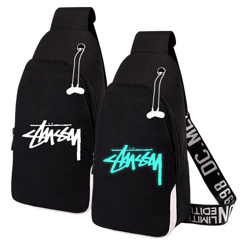 Single shoulder bag Men's Inclined Cross Diagonal satchel Little Shoulder Bag Oxford Cloth Chest Bag Student Boys Han Edition Sports Tide Cards