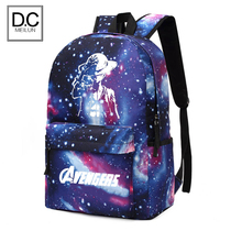 Korean starry sky luminous backpack large capacity animation backpack trend men and women junior high school students schoolbag travel