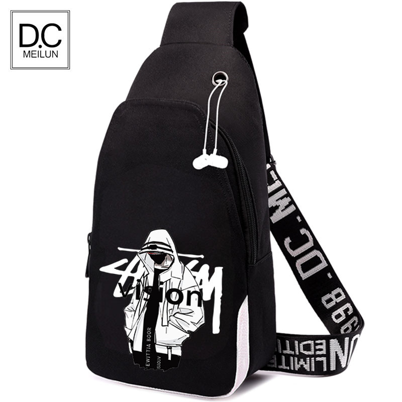 Casual men's chest bag minimalist travel single shoulder slanted satchel students Tide Signs Cross Little Backpack Small Pack Trendy Men's Bag-Taobao