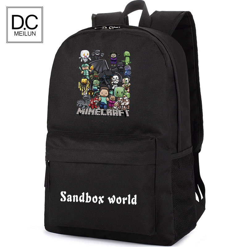Student multifunction men Chauded male double shoulder bag My world Perimeter Shoulder Bag Brief School Bag Personality Sandbox