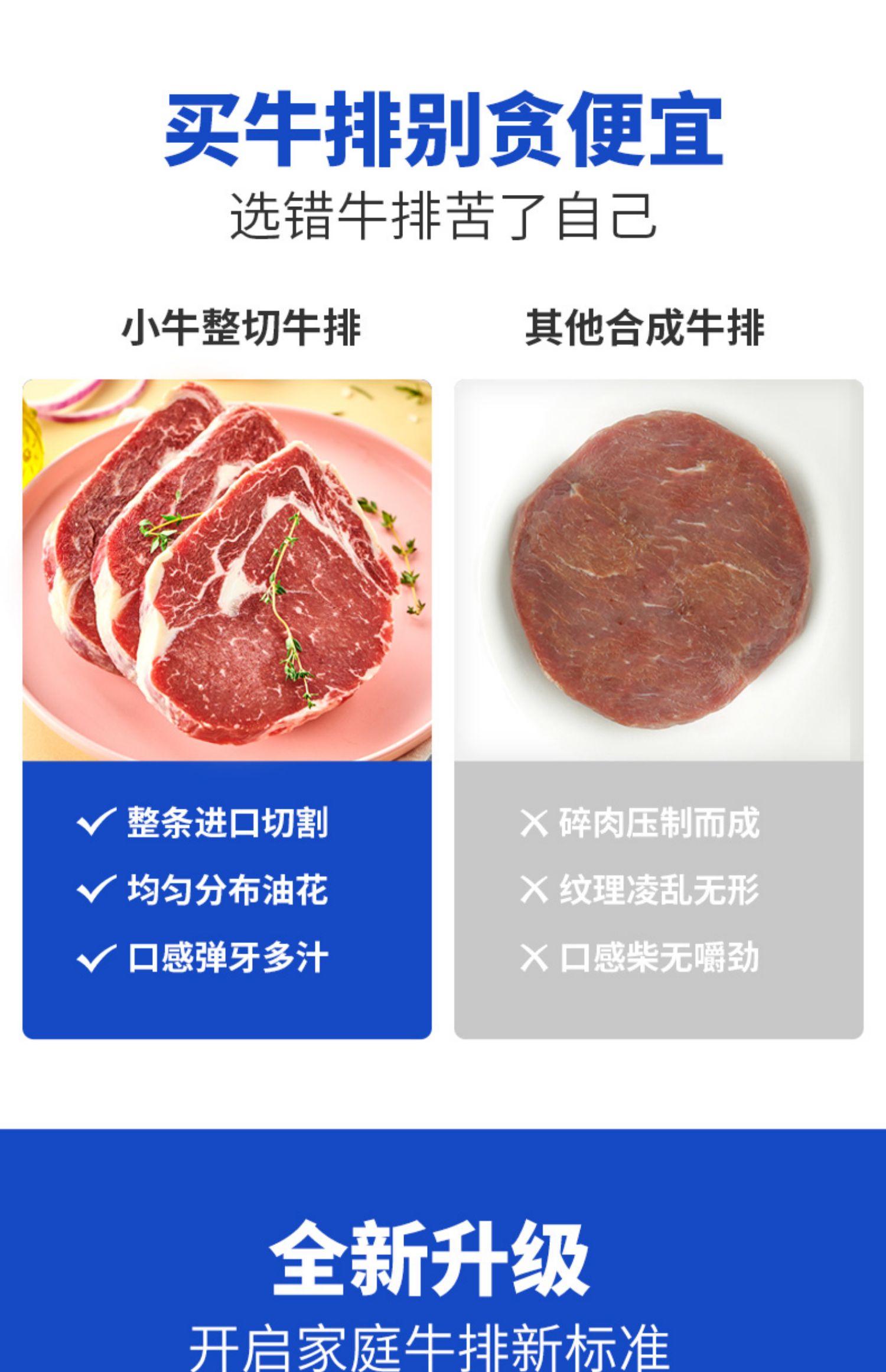 【小牛凯西】原肉整切牛排100g*10片