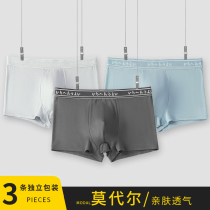 Underwear mens modal ice silk boxer pants seamless breathable printing mens youth boxer shorts with thin head