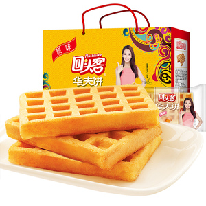 19.8元包邮  回头客华夫饼干口袋面包500g