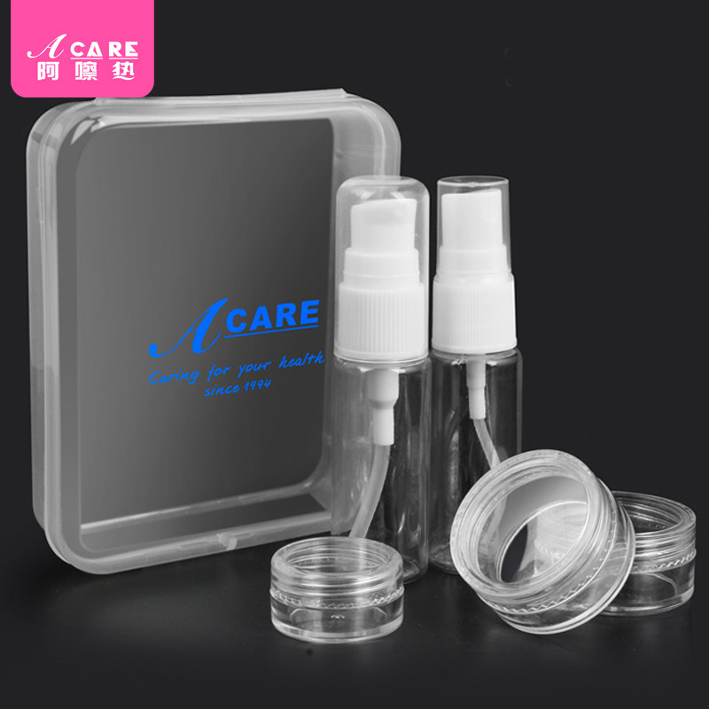 9 pieces Suit Spray Bottle Travel Split with portable Skin Water Fine Mist Small Spray Pot Cream Box Press empty bottle