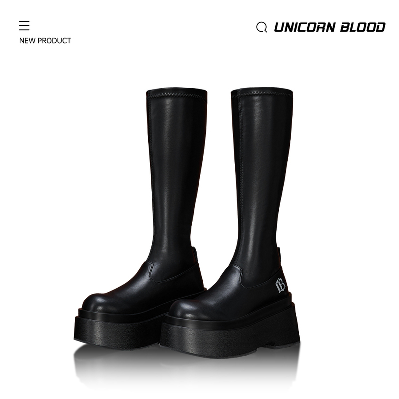 Unicornblood High-Heeled Boots That Make You Look Slimmer and Taller, Elastic Long Boots