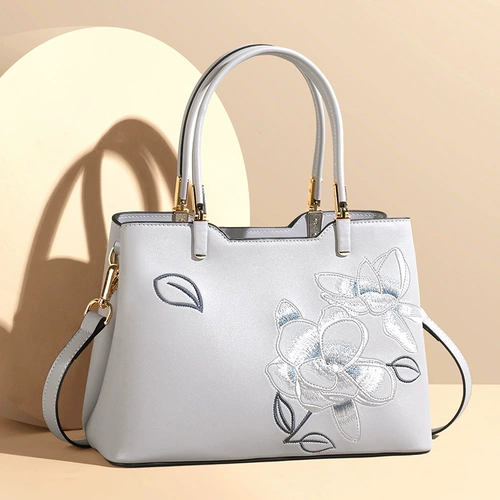 Вместительная и большая сумка через плечо, китайский стиль, с вышивкой, из натуральной кожи, подарок на день рождения