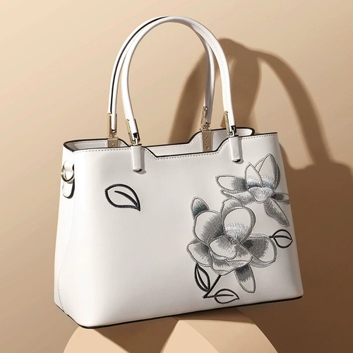 Вместительная и большая сумка через плечо, китайский стиль, с вышивкой, из натуральной кожи, подарок на день рождения