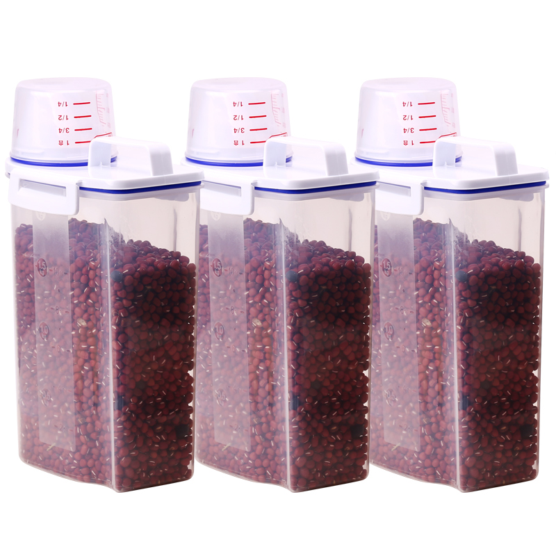 [Three Pack] & Each Pack Is 29 Cm In Height, 8 Cm In Width And 15 Cm In Length, And Each Pack Is 4 KgNorthern Europe Cereals and cereals Storage Storage tank Sealed tank Dried fruit jar kitchen food flour grain foodstuff storage box