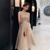 Элитное вечернее платье, цвета шампанского, коллекция 2021, подходит для подростков