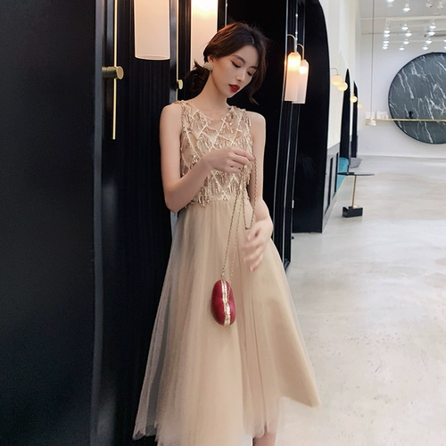 Элитное вечернее платье, цвета шампанского, коллекция 2021, подходит для подростков