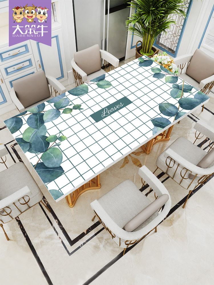 Soft glass table mat pvc waterproof tablecloth Oil-proof wash-in anti-ironing coffee table mat modern simple crystal plate tablecloth